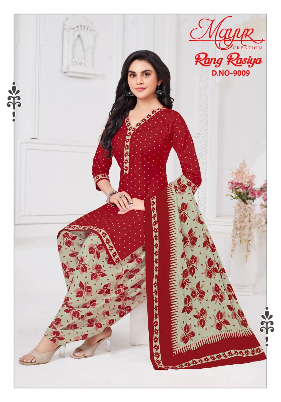Rang Rasiya Vol 9 By Mayur Printed Cotton Printed Dress Material Orders In India